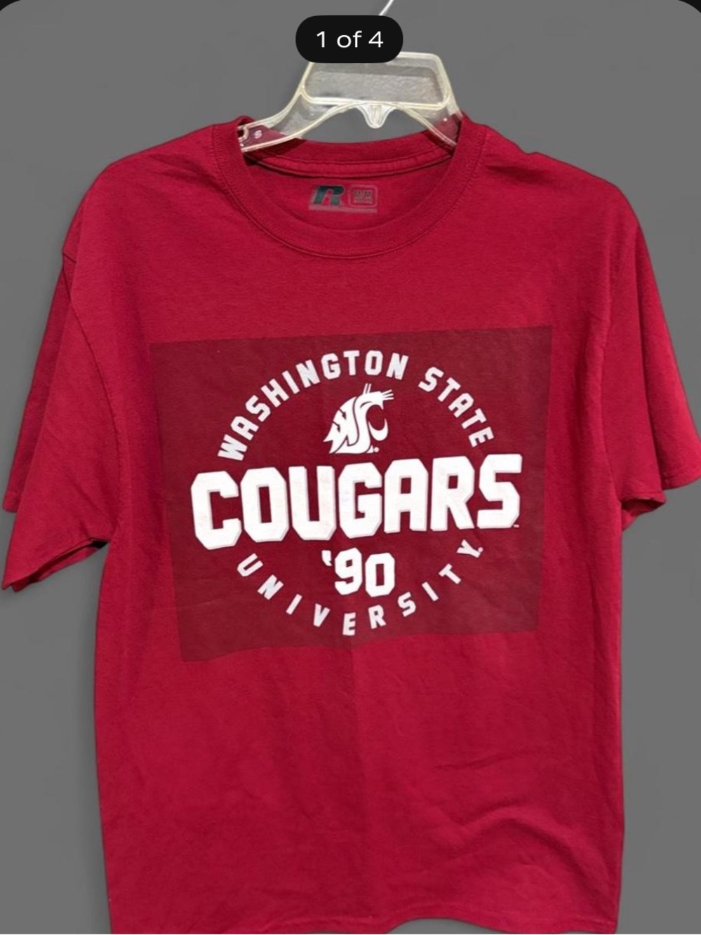 Vintage New w/tags Washington State Cougars '90 Red Graphic Tee size M